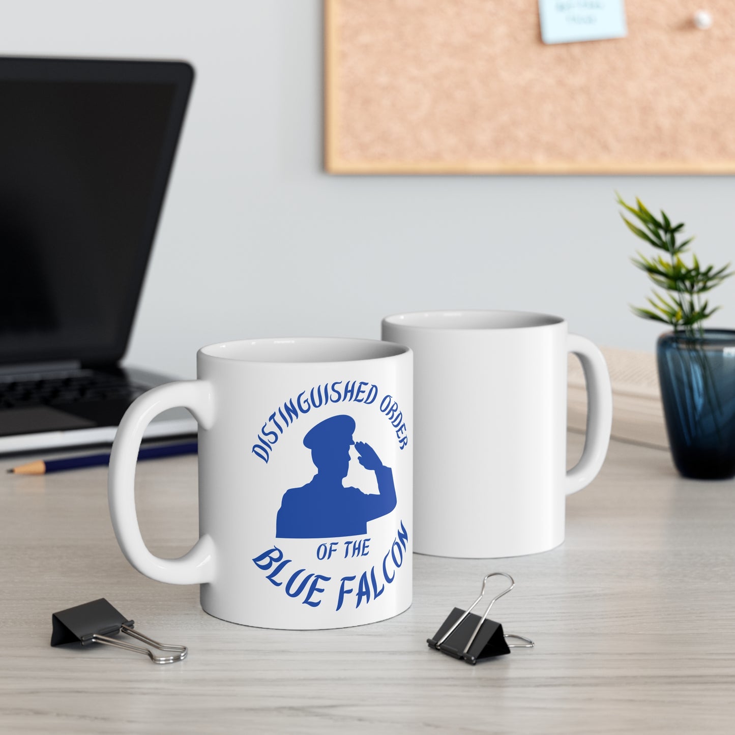 Distinguished Order of the Blue Falcon Mug – Funny Military Gag Gift Coffee Mug