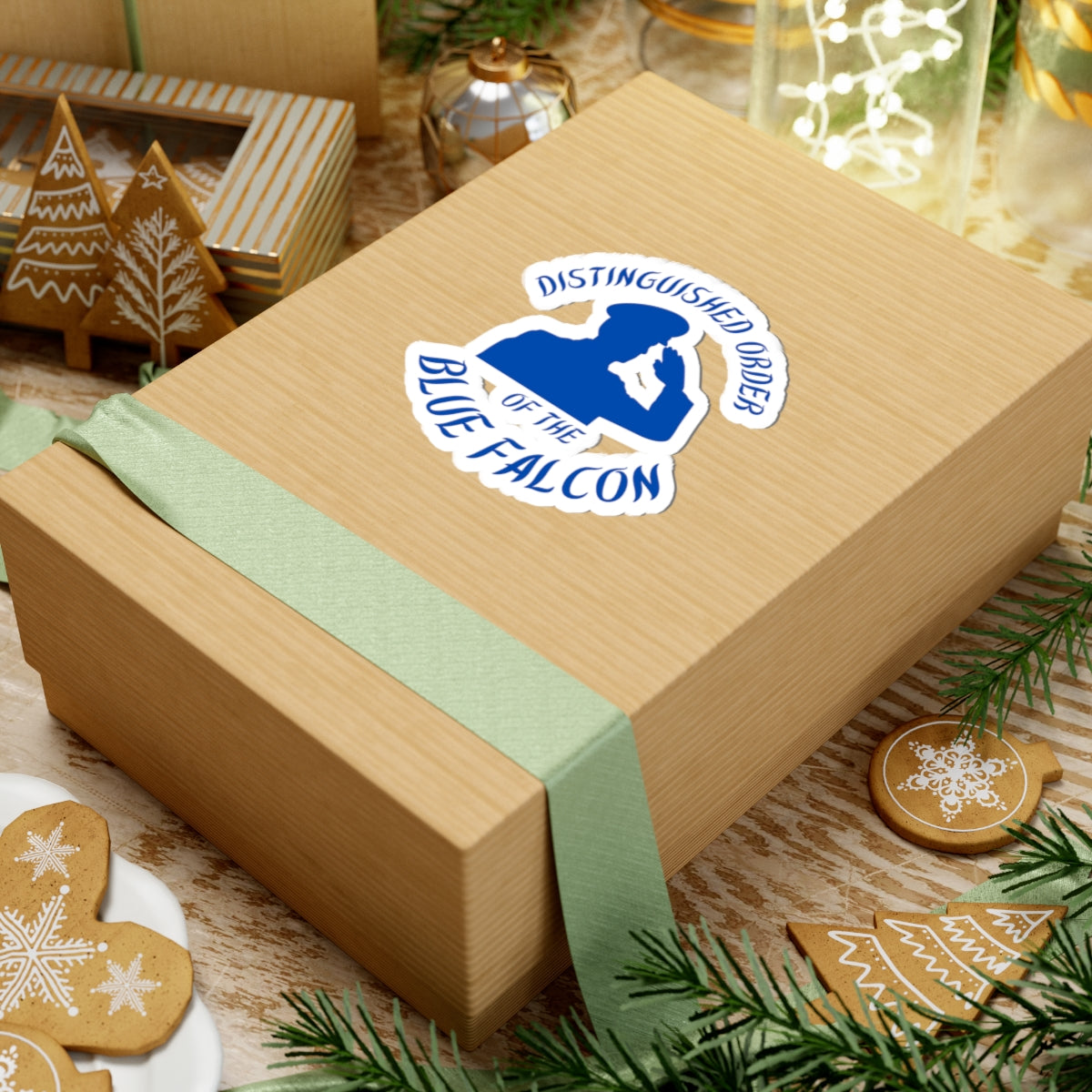 Distinguished Order of the Blue Falcon Sticker – Funny Military Gag Gift Decal