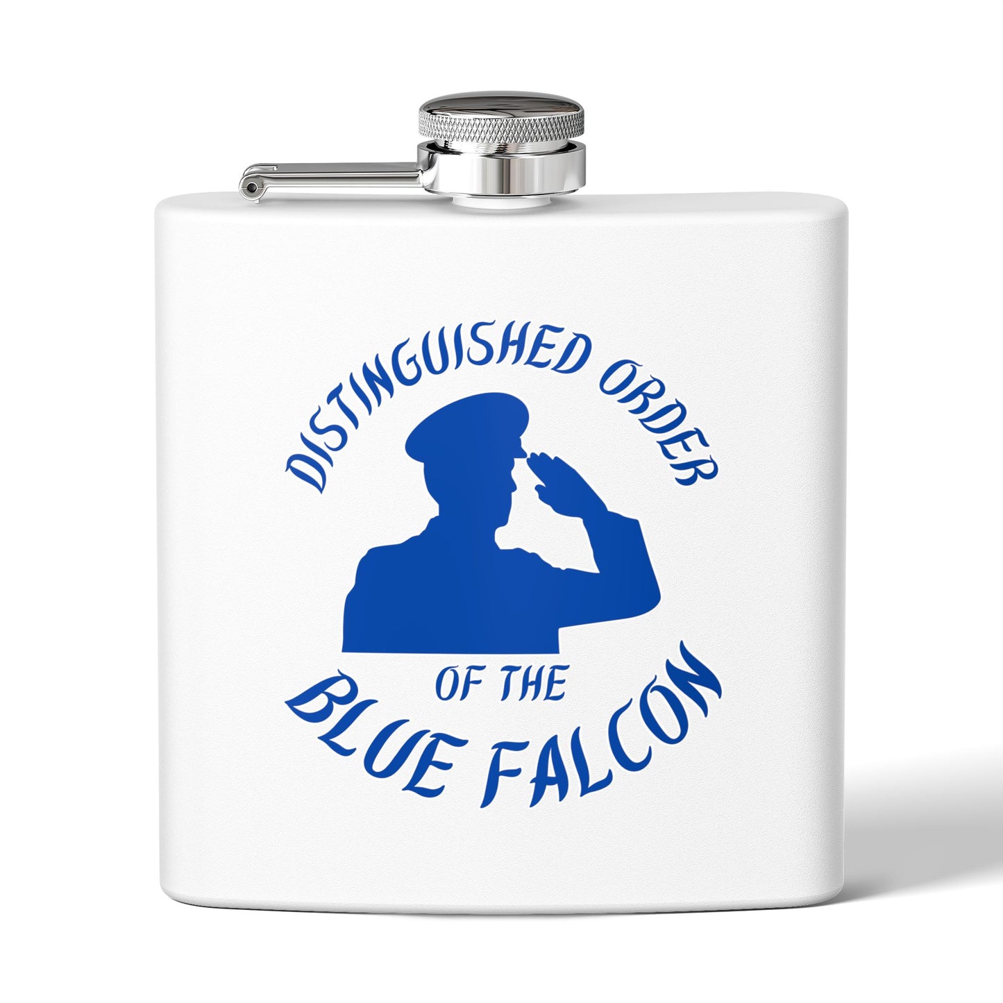 Distinguished Order of the Blue Falcon Flask – Stainless Steel Military Gag Gift