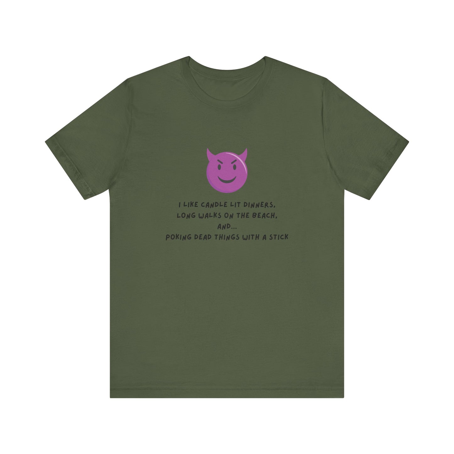 Funny Devil Emoji T-Shirt – Candlelit Dinners & Poking Dead Things Dark Humor Tee