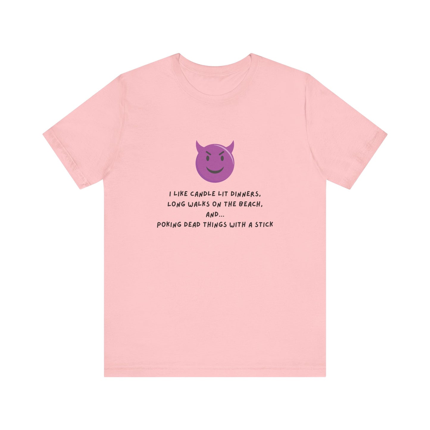 Funny Devil Emoji T-Shirt – Candlelit Dinners & Poking Dead Things Dark Humor Tee