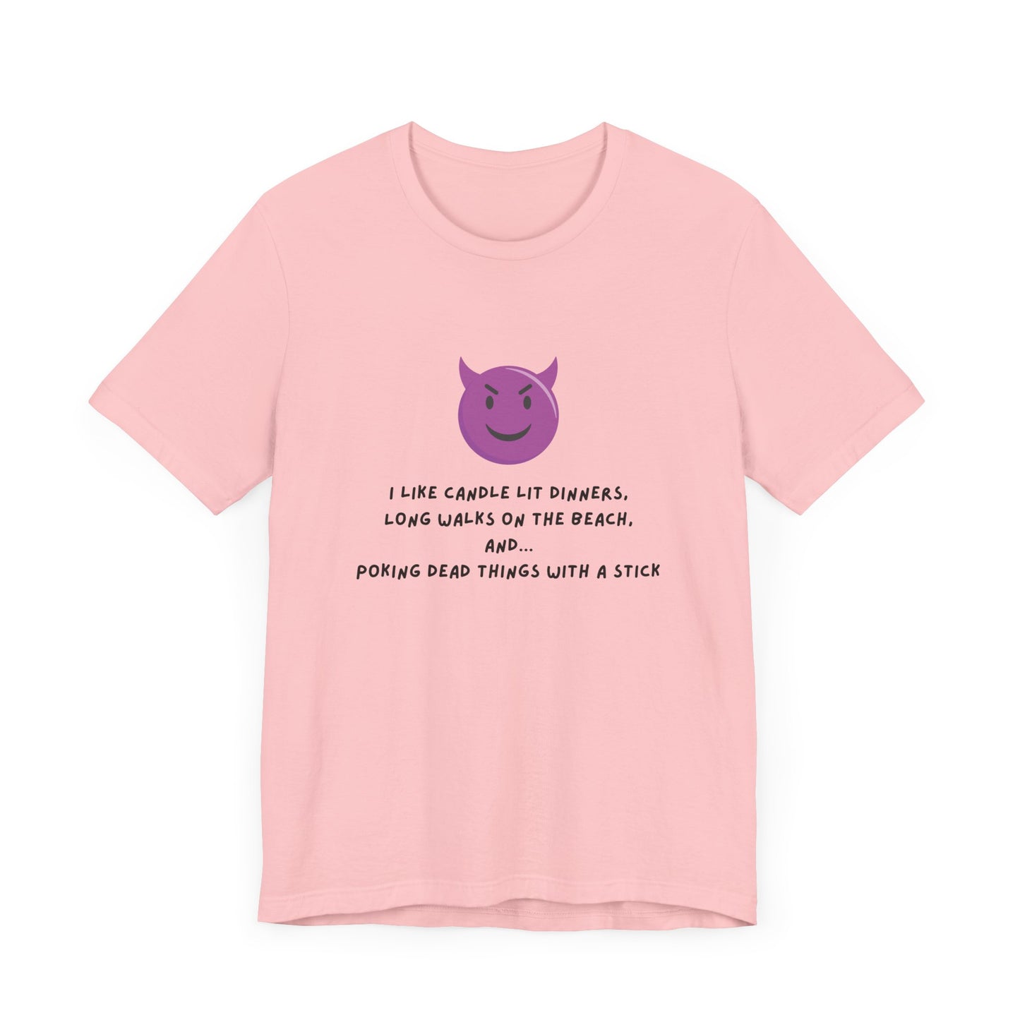 Funny Devil Emoji T-Shirt – Candlelit Dinners & Poking Dead Things Dark Humor Tee