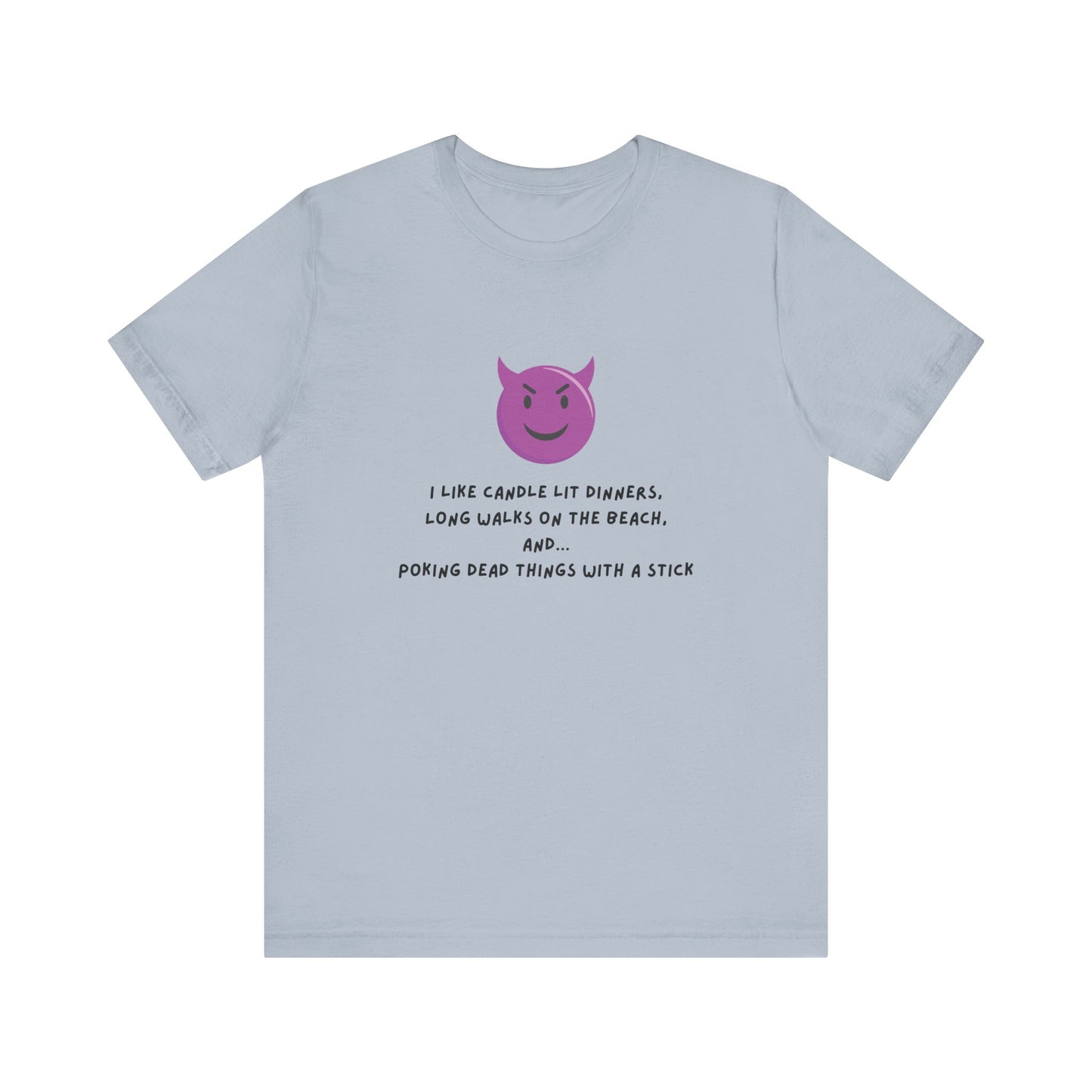 Funny Devil Emoji T-Shirt – Candlelit Dinners & Poking Dead Things Dark Humor Tee