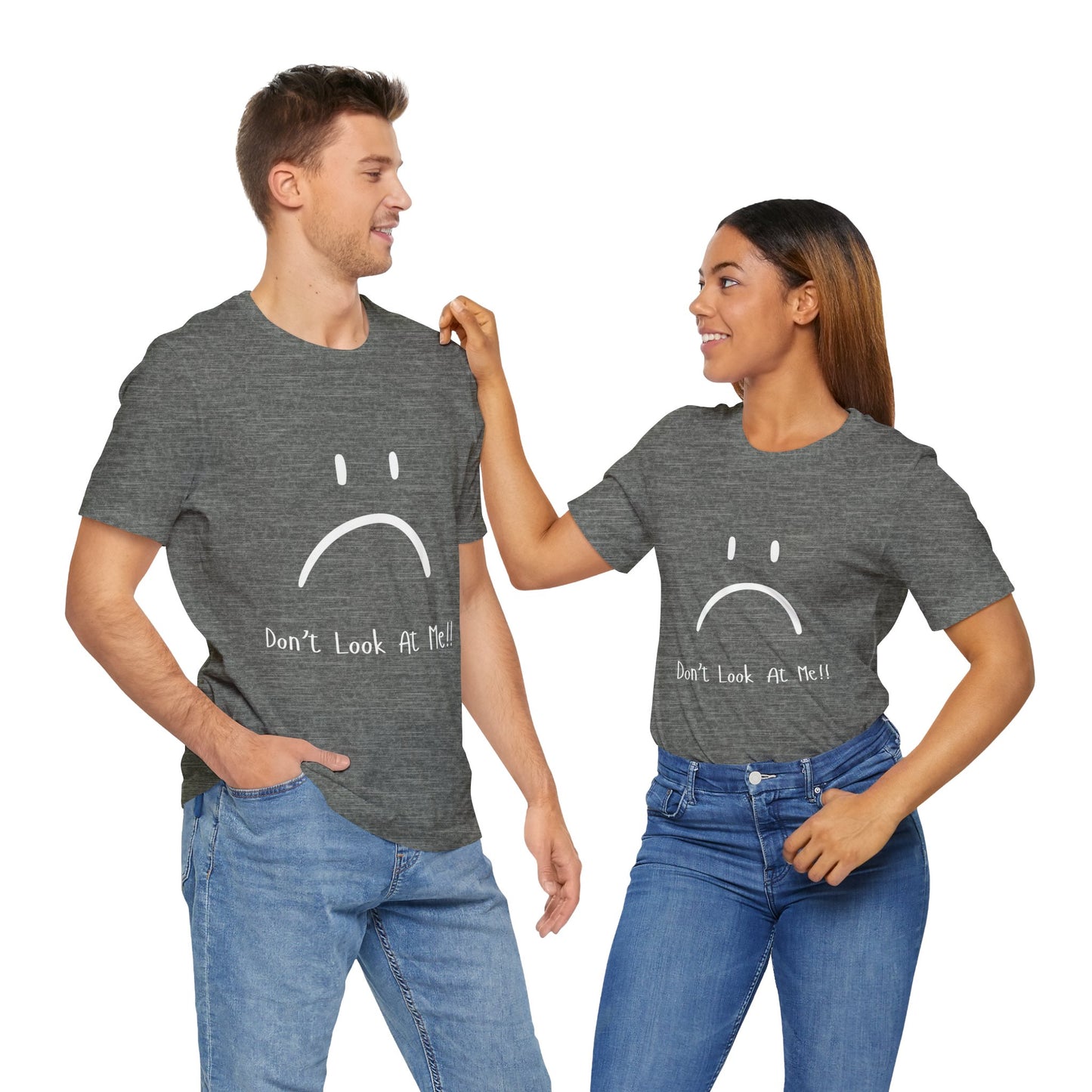"Don't Look at Me" Funny T-Shirt – Sarcastic Frowny Face Graphic Tee for Introverts & Anti-Social Legends