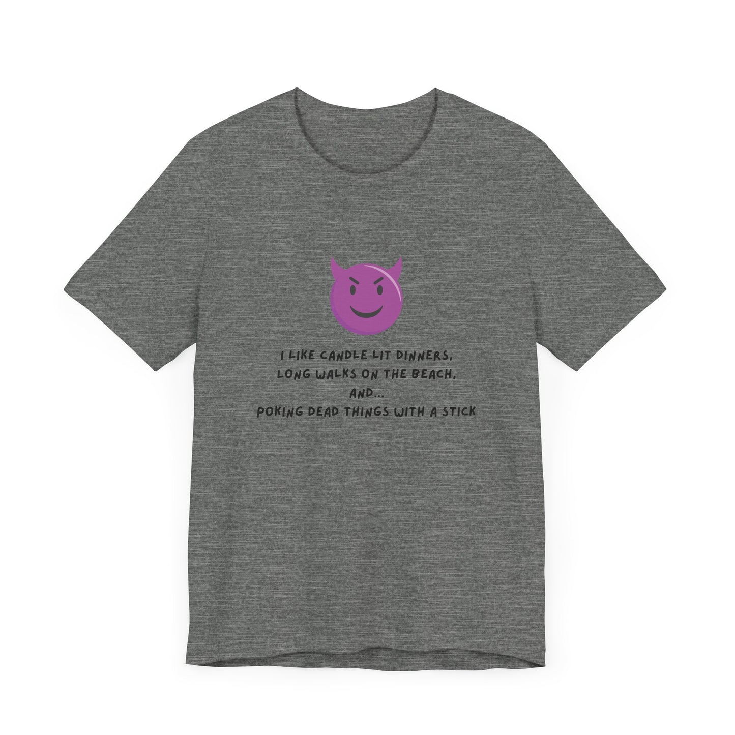 Funny Devil Emoji T-Shirt – Candlelit Dinners & Poking Dead Things Dark Humor Tee