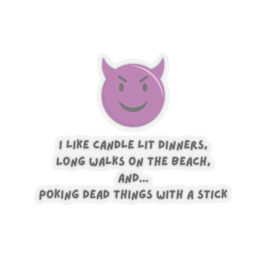 Funny Devil Emoji Sticker – Candlelit Dinners & Poking Dead Things