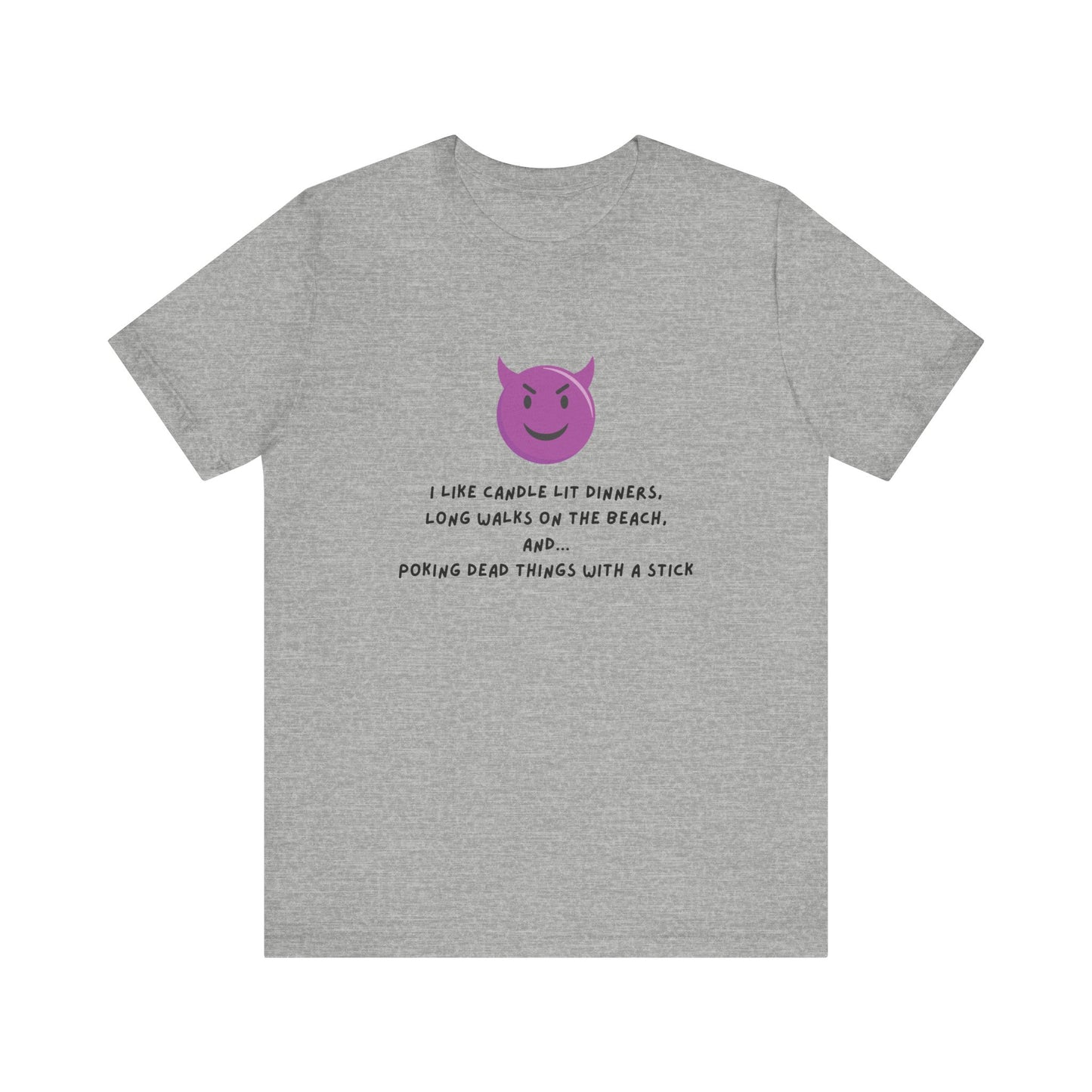 Funny Devil Emoji T-Shirt – Candlelit Dinners & Poking Dead Things Dark Humor Tee