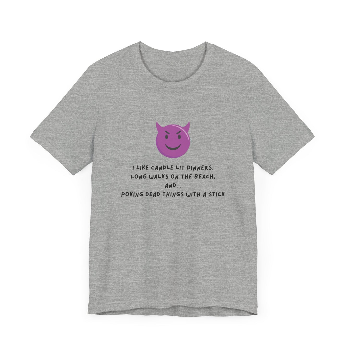 Funny Devil Emoji T-Shirt – Candlelit Dinners & Poking Dead Things Dark Humor Tee