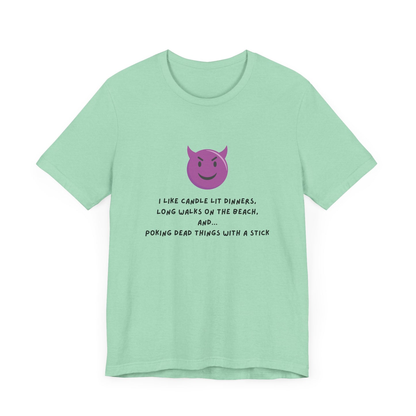 Funny Devil Emoji T-Shirt – Candlelit Dinners & Poking Dead Things Dark Humor Tee